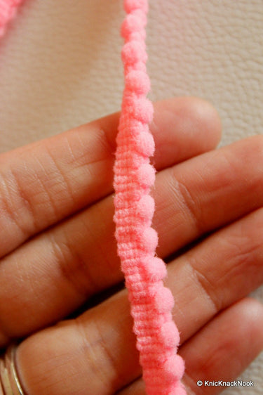 Neon Pink Wool One Yard Lace Trims 10mm Wide